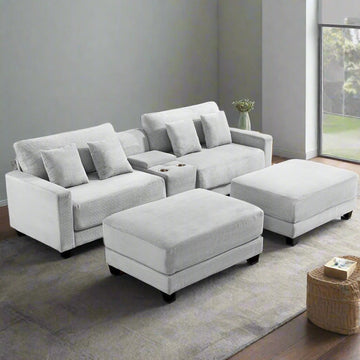 Olivia - Oversized Corduroy Loveseat (Pick Up N' Save)