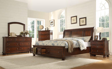 Parker - Modern Sleigh Bedroom Set (Walnut)