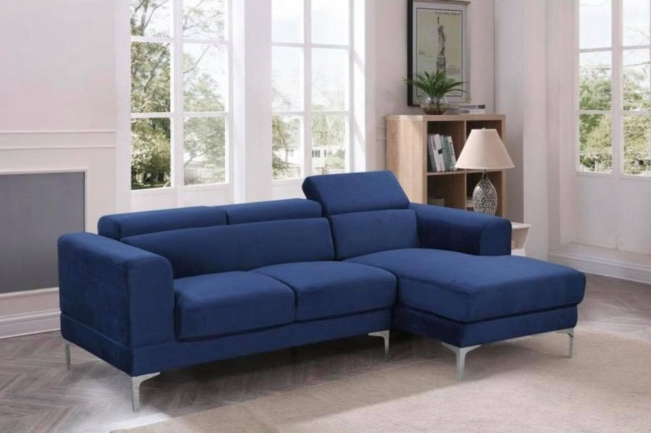 CAROLINA - FABRIC SECTIONAL WITH PULL OUT BED WITH ADJUSTABLE HEADREST