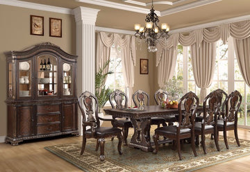 CHAROLETTE - 9 PC CLASSIC SOILID DINING SET