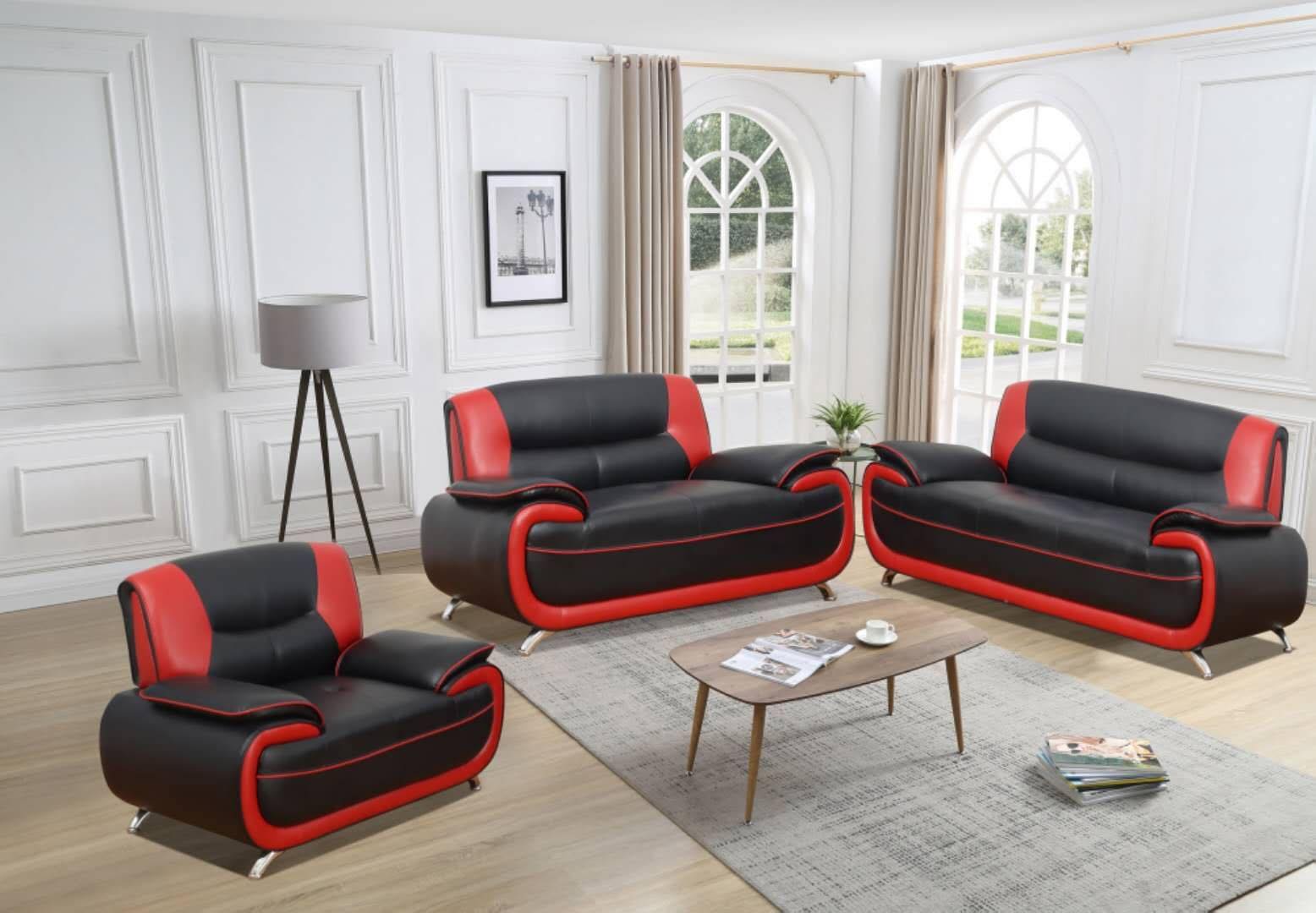 Red deals contemporary sofa