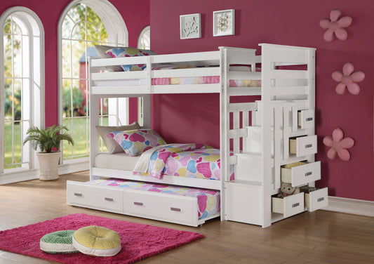 Mian - Single Over Single Bunk Bed With Drawers & Pull Out Single Trundle