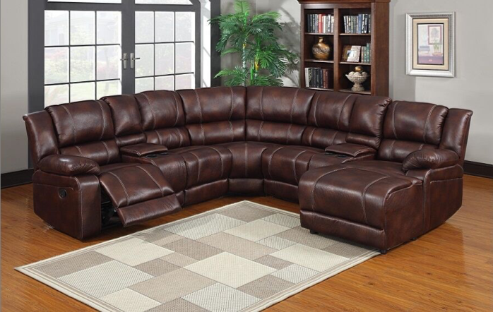 OZIO - AIR LEATHER CORNER RECLINER SECTIONAL