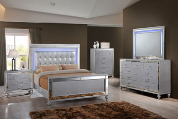 Valentino - Modern Bedroom Set With LED Lights