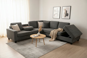 Cove - Reversible Modern Sectional With Storage, USB Ports & Deep Seating