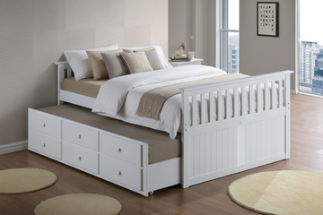 HAILEY - Double Over Single Bunk Bed With Trundle & Drawers