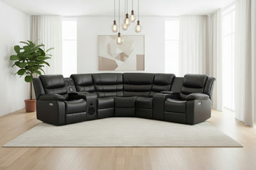 Denver - Home Theatre Power Recliner Corner Sectional With LED Lights & Bluetooth Speakers