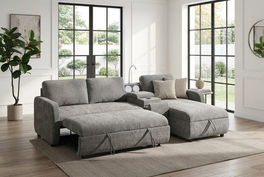 Panama - Modern Reversible Sofa Bed W/ Storage & Wireless Charging