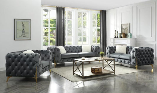 MICHELLE - MODERN LUXURIOUS 3 PC SOFA SET WITH TUFTED FINISH