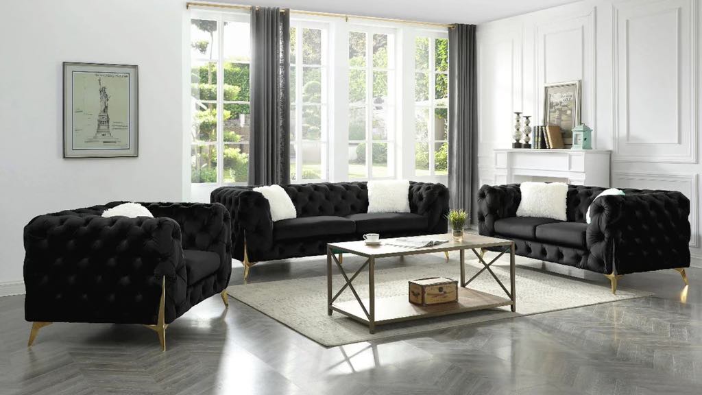 Modern Luxurious 3 Pc Sofa Set With
