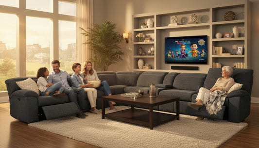 Milan - Power Recliner Corner Sectional With Adjustable Headrests, Storage & Pull Out Bed