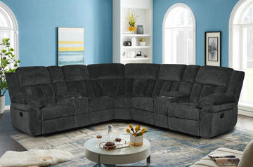 Carter - Fabric Manual Corner Recliner Sectional With Consoles