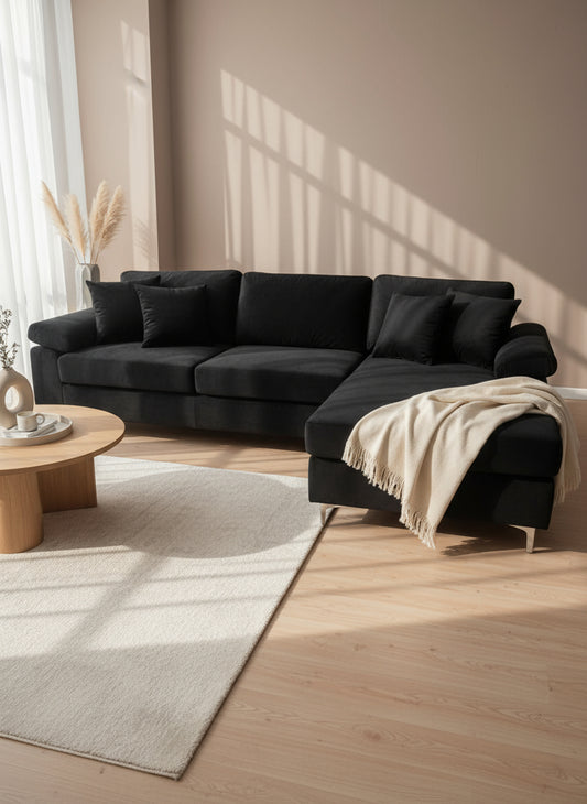 Zena - Modern Compact Velvet Sectional (Pick Up N' Save)