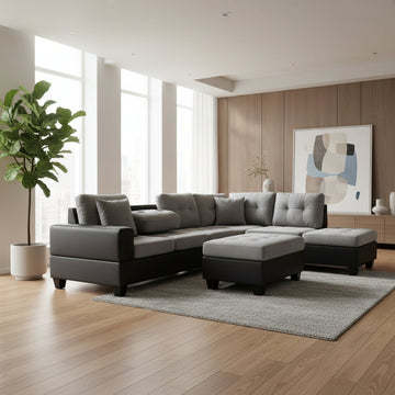 Vincent - Reversible Two Tone Sectional With Ottoman (Pickup N' Save)