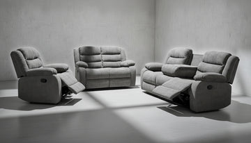 Alvin - 3 PC Fabric Manual Recliner Set With Drop Down Cupholders