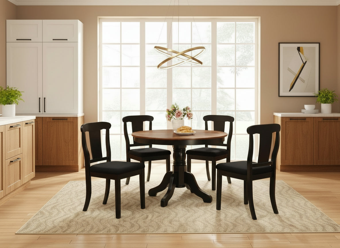 Katie - 5 PC Round Style Compact Dining Set