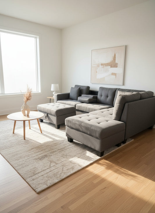 Madrid - Sectional With Drop Down Tray, Storage Compartment & Power Outlet