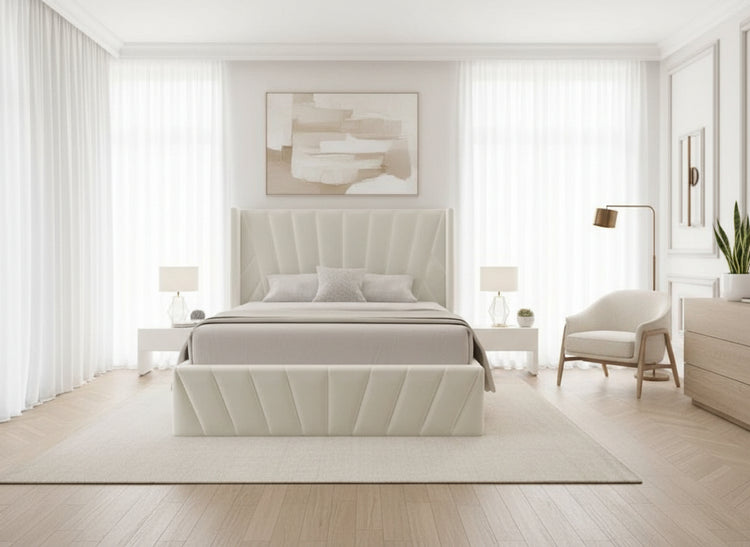 Marbella - Contemporary Upholstered Lift Up Storage Bed