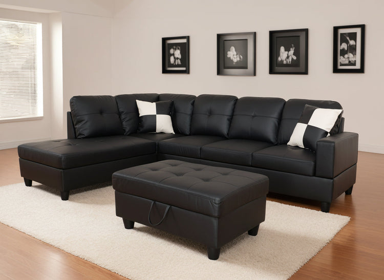 Belmont - Modern Sectional With Matching Toss Pillows & Storage Ottoman