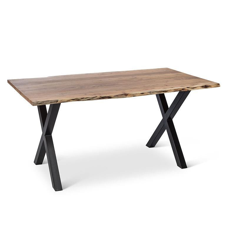 Live Edge - Rustic Dining Table With X Base