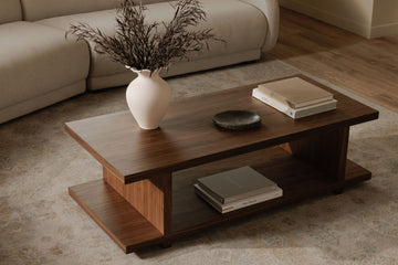 Mid-Century Living Room Bundle – Coffee Table, Side Table & Shelf