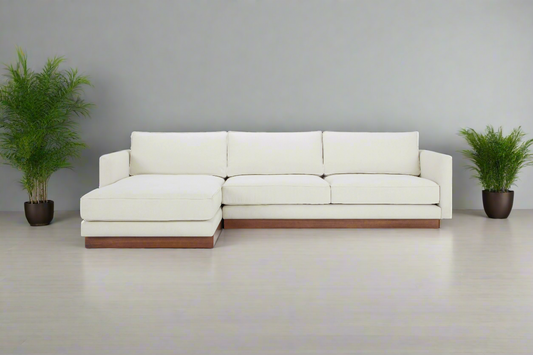 Vernon - Contemporary Sectional With Wooden Plinth Base