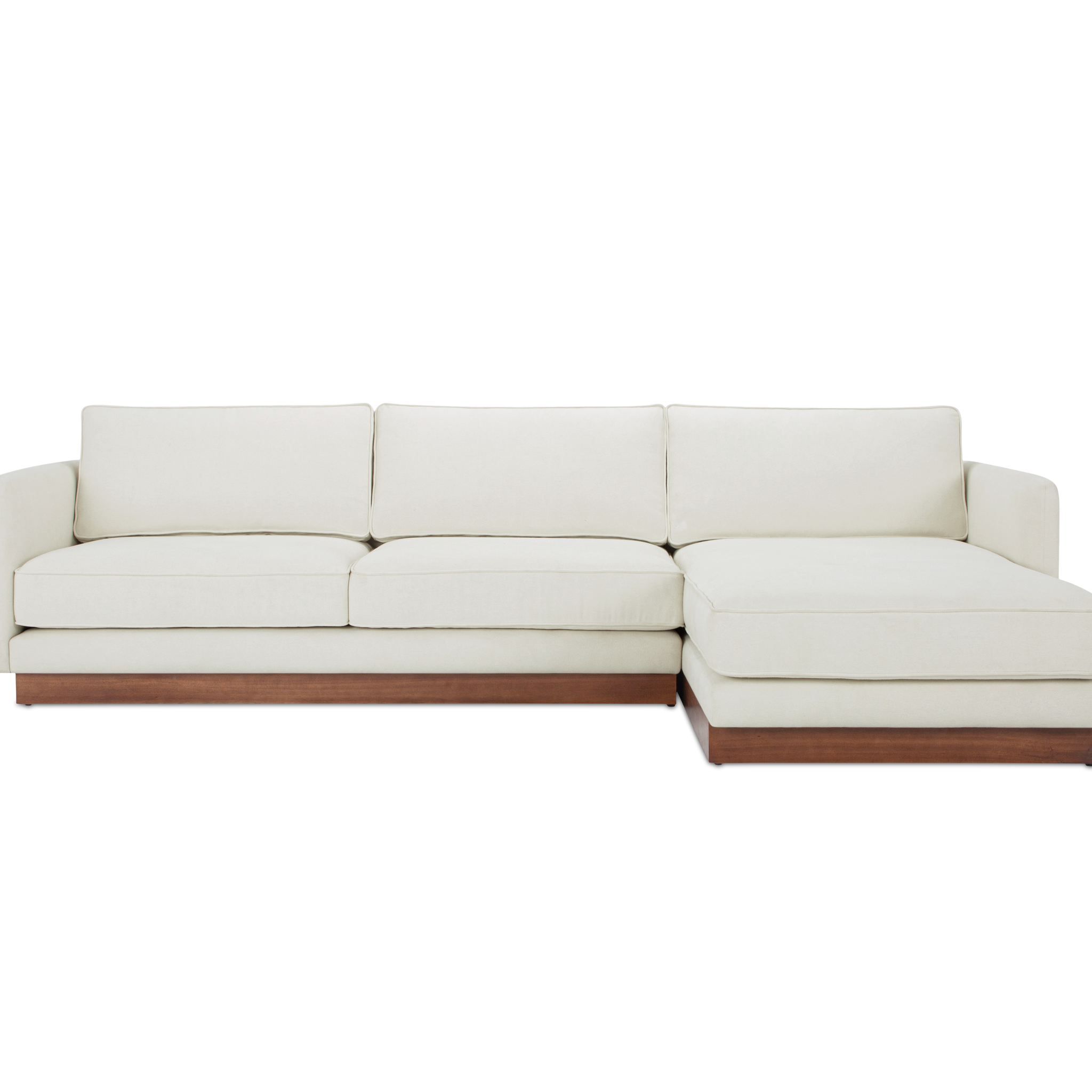 Vernon - Contemporary Sectional With Wooden Plinth Base