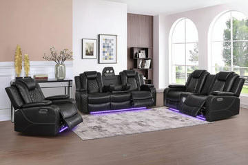Lennox - Modern 3 PC Power Recliner Set With Wireless Charging