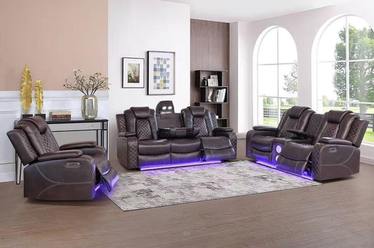 Lennox - Modern 3 PC Power Recliner Set With Wireless Charging