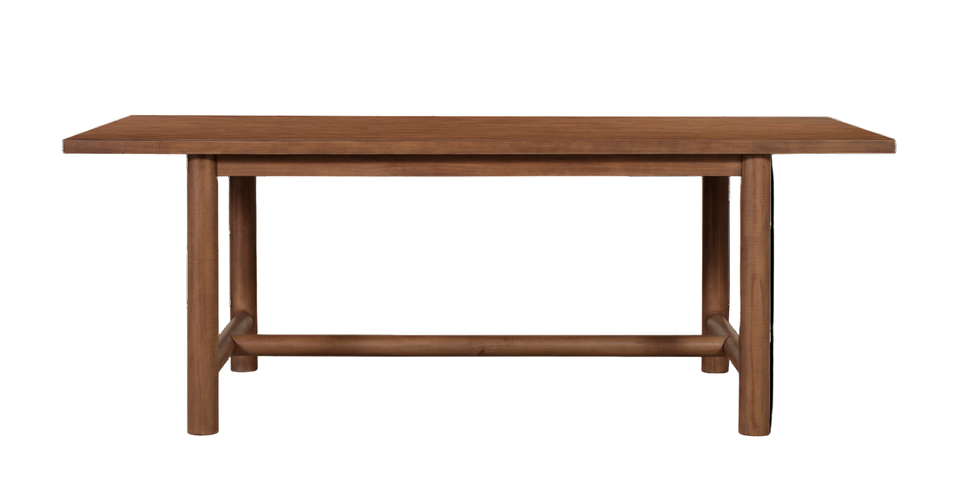 Wooden dining table on a white background