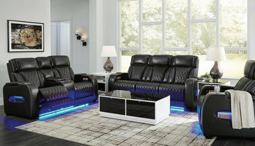 Galaxy - 3 PC Power Dual Motion Recliner Set With Hot/Cold Cupholder