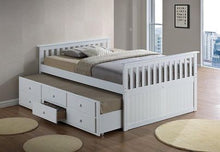 Load image into Gallery viewer, HAILEY | Double Over Single Bunk Bed With Trundle &amp; Drawers