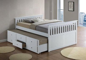 HAILEY | Double Over Single Bunk Bed With Trundle & Drawers