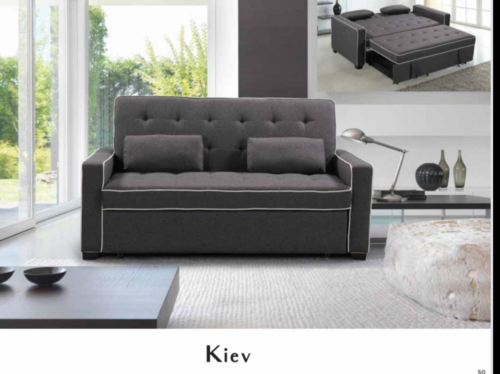 Kiev Compact Sofa Bed With Two Toss