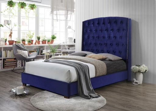 THIRSA - MODERN BED FRAME WITH TUFTED STYLE HEADBOARD