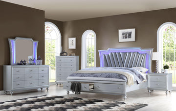 Emilio - Modern Bedroom Set With LED Lights & Storage