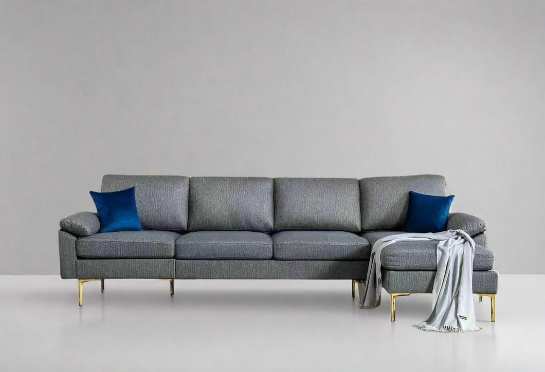 MEZO - MODERN FABRIC SECTIONAL WITH TOSS PILLOWS