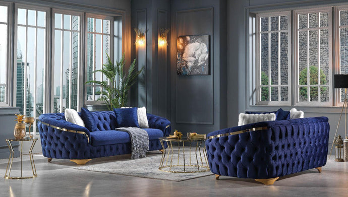 MUNICH - MODERN LUXURY 3 PC SOFA SET WITH TOSS PILLOWS