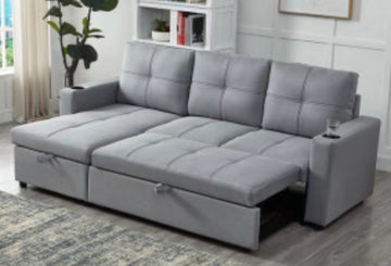 Cindy - Fabric Reversible Compact Sofa Bed Sectional