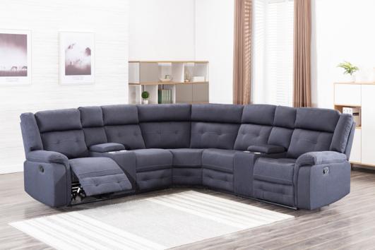 CAROLINA - FABRIC SECTIONAL WITH PULL OUT BED WITH ADJUSTABLE HEADREST