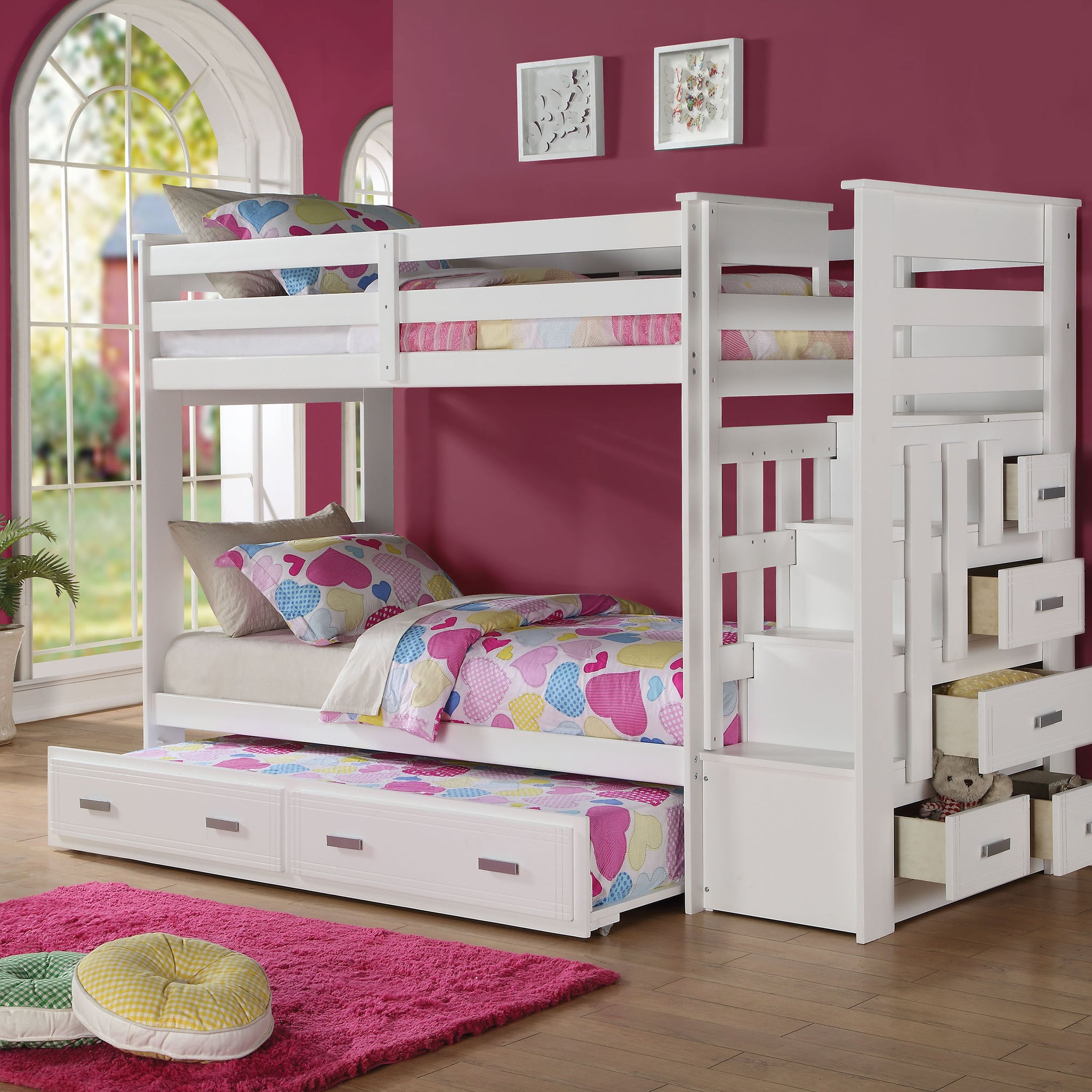 Mian - Single Over Single Bunk Bed With Drawers & Pull Out Single Trundle