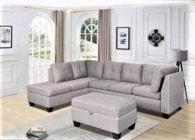 Winston - FABRIC SECTIONAL WITH EMBEDDED STUD OUTLINING