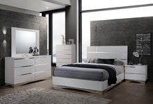 Load image into Gallery viewer, STONEY - 6 PC MODERN BEDROOM SET WITH MIRROR ACCENT &amp; GLOSSY FINISH